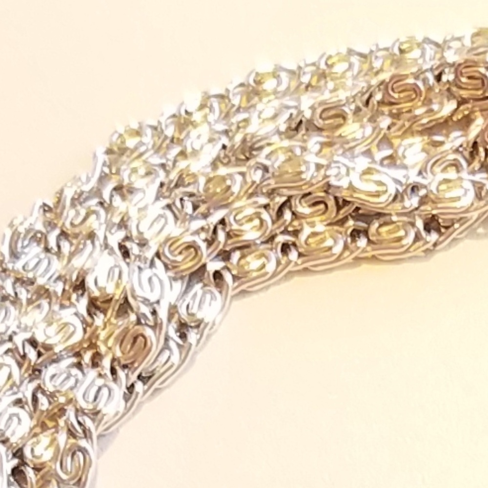 Sarah Cov Multi Strand Silver Choker Necklace